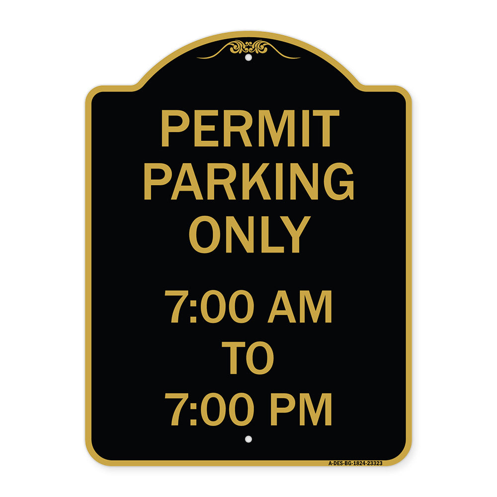 Permit Parking Only 7-00 Am to 7-00 Pm