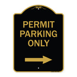 Permit Parking Only (With Right Arrow)