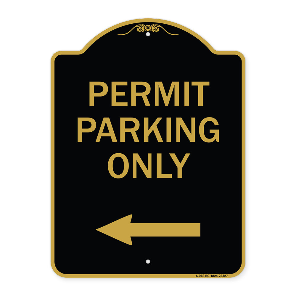 Permit Parking Only (With Left Arrow)