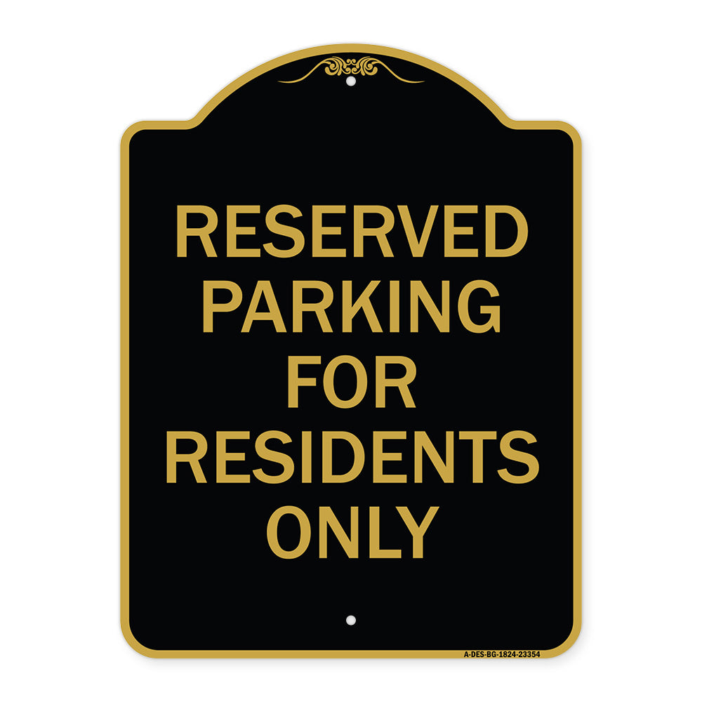 Parking Space Reserved Sign Parking Reserved for Residents Only