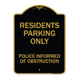 Parking Sign Residents Parking Only Police Informed of Obstruction