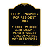 Parking Permit Sign Permit Parking for Residents Only Vehicles Without Valid Parking Permits Will Be Towed