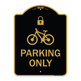Parking Only (With Cycle and Lock Symbol)