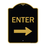 Parking Lot Sign Enter Sign (Right Arrow)