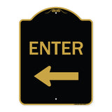 Parking Lot Sign Enter Sign (Left Arrow)