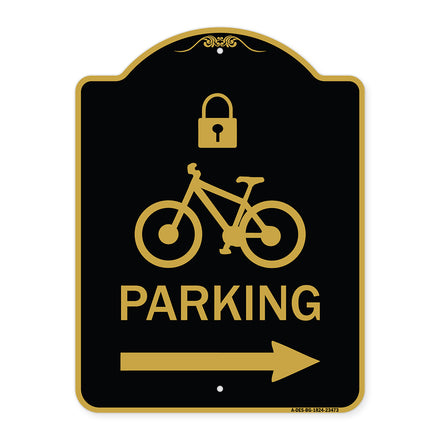 Parking (With Lock Cycle & Right Arrow Symbol)