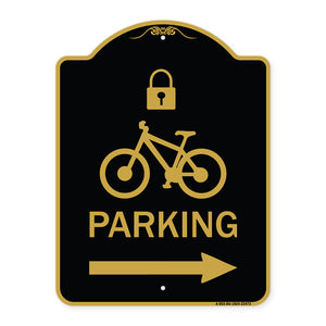 Parking (With Lock Cycle & Right Arrow Symbol)