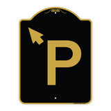 P Symbol (With Up Arrow Pointing Left)