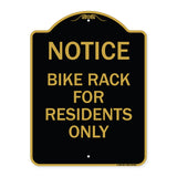 Notice Sign Bike Rack for Residents Only