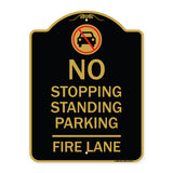 No Stopping Standing Fire Lane with Graphic