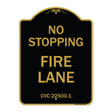 No Stopping Fire Lane - Refer to CVC 22500.1