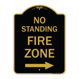 No Standing Fire Zone with Right Arrow
