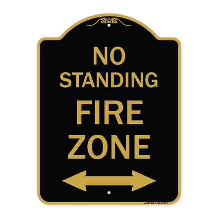 No Standing Fire Zone with Bidirectional Arrow