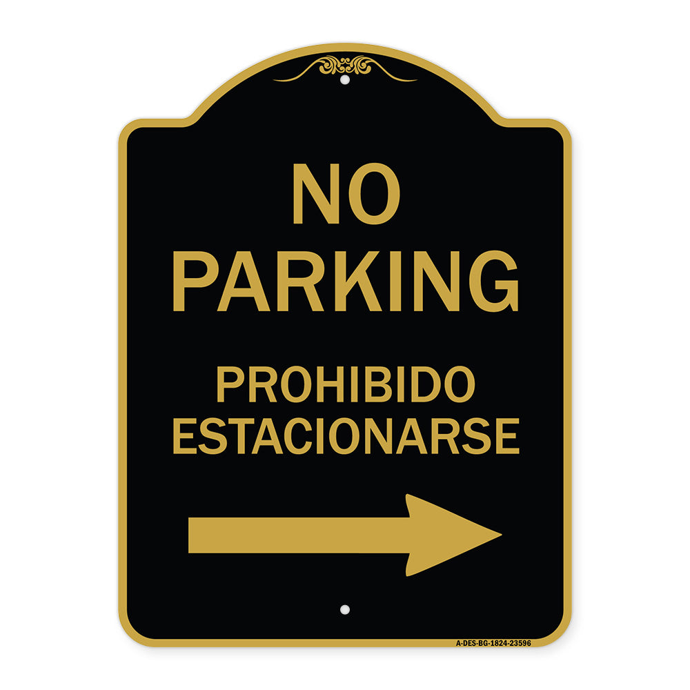 No Parking Prohibido Estacionarse (With Left Arrow)