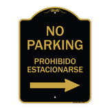 No Parking Prohibido Estacionarse (With Left Arrow)