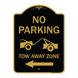 No Parking Tow-Away Zone with Left Arrow