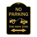No Parking Tow-Away Zone with Bidirectional Arrow
