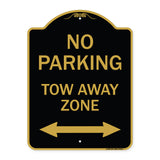No Parking Tow Away Zone with Bidirectional Arrow