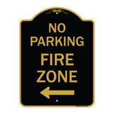 No Parking Fire Zone with Left Arrow