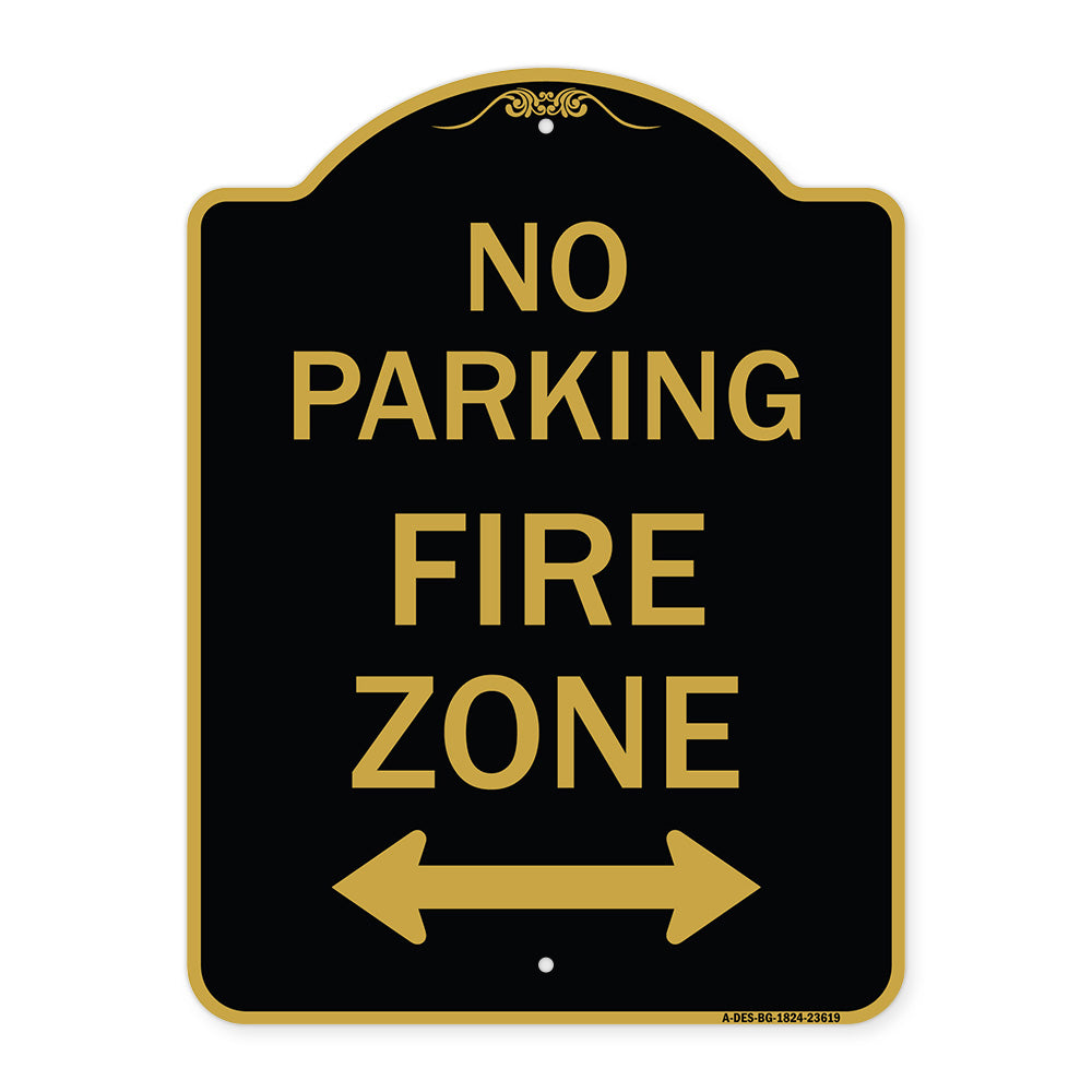 No Parking Fire Zone with Bidirectional Arrow