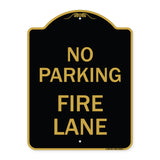 No Parking Fire Lane with Striped Border