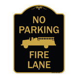 No Parking Fire Lane with Graphic
