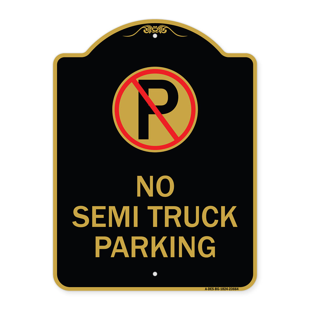 No Parking Sign No Semi Truck Parking with Symbol