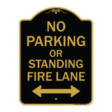 No Parking or Standing Fire Lane (With Bidirectional Arrow)