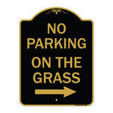 No Parking on the Grass with Right Arrow