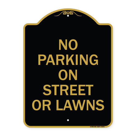 No Parking on Street or Lawns