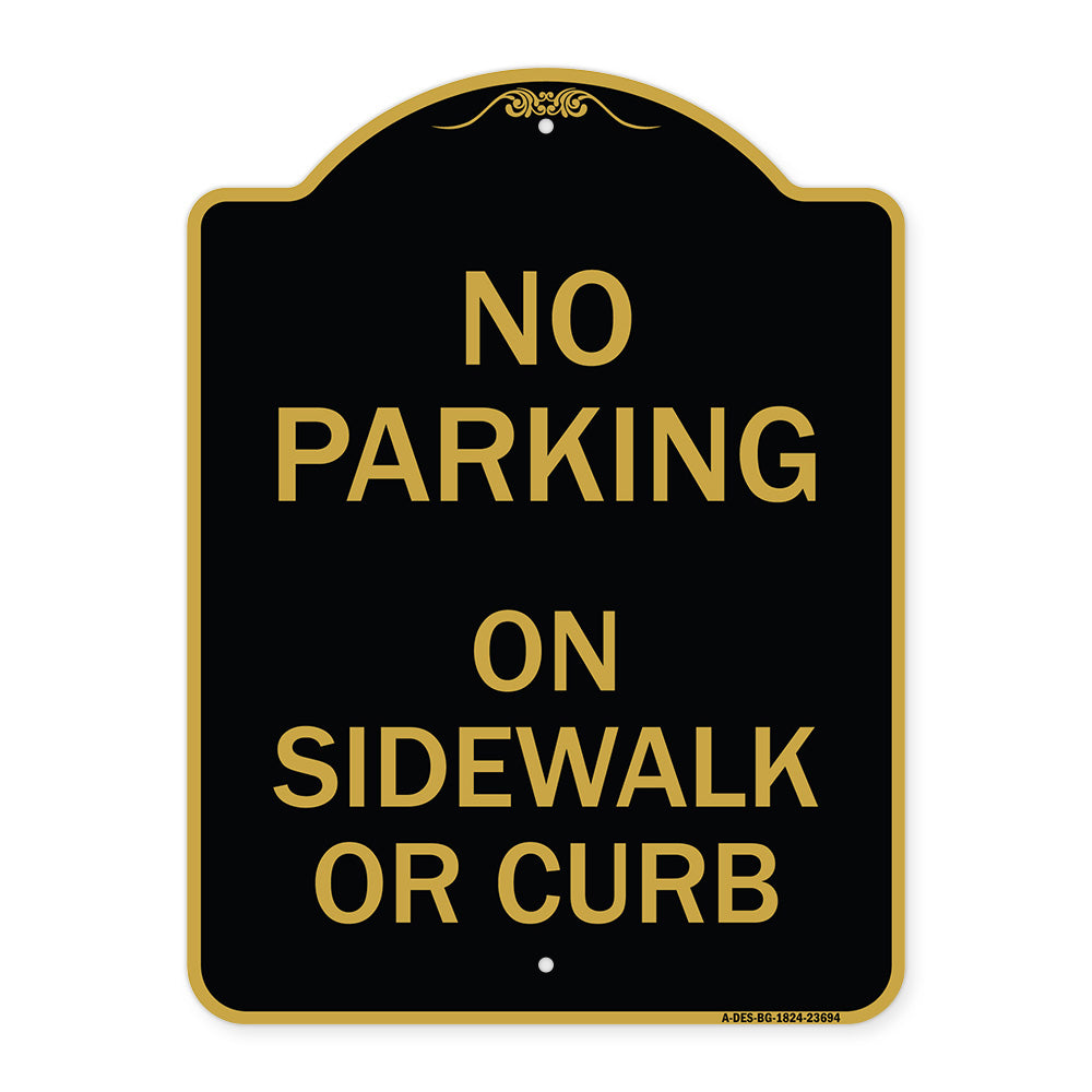 No Parking on Sidewalk or Curb