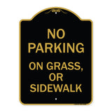 No Parking on Grass or Sidewalk Parking Sign