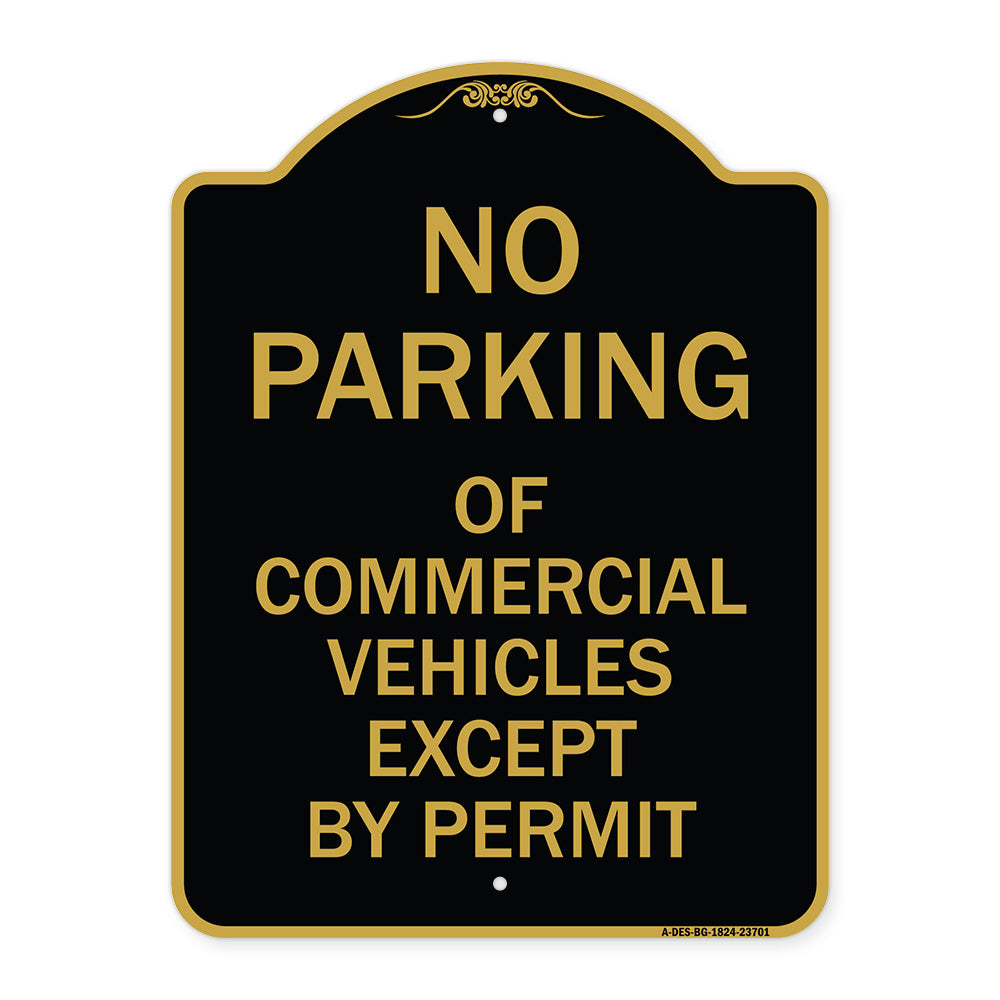 No Parking of Commercial Vehicles Except by Permit