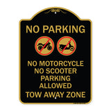 No Parking No Motorcycle No Scooter Parking Allowed Tow Away Zone (With Graphic)