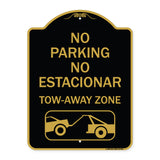 No Parking No Estacionar Tow Away Zone (With Graphic) Directional Arrow) Tacionamiento Zona De Cargamento
