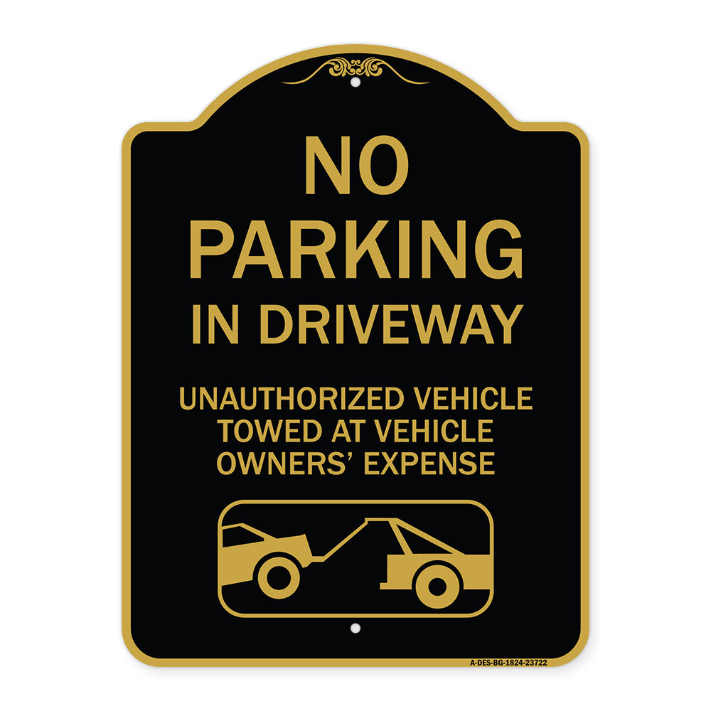 No Parking in Driveway Unauthorized Vehicles Towed