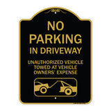 No Parking in Driveway Unauthorized Vehicles Towed