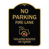 No Parking Fire Lane (With Graphic) Violators Booted or Towed