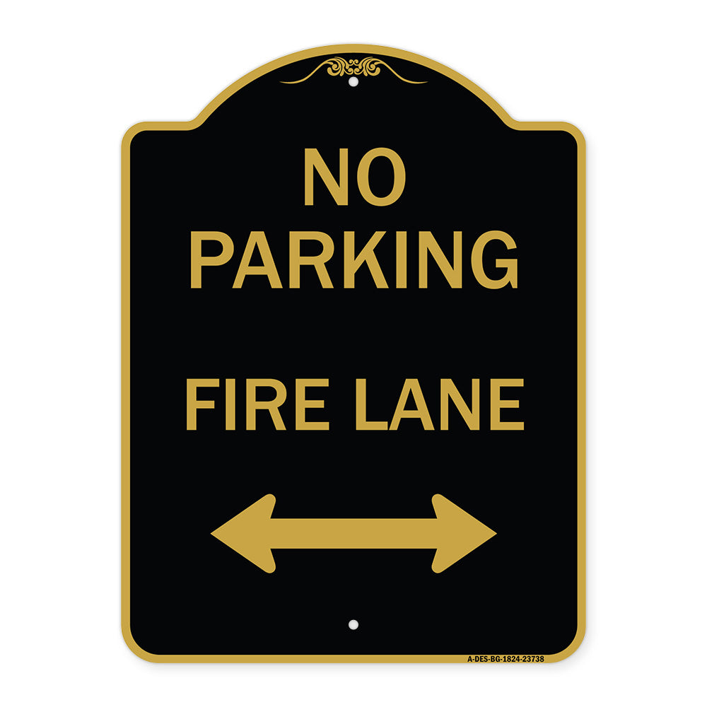 No Parking Fire Lane (With Bidirectional Arrow)