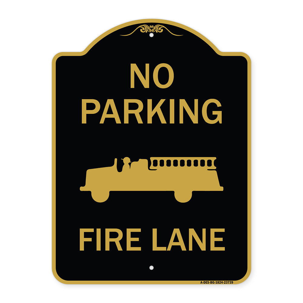 No Parking Fire Lane (Fire Truck Symbol)