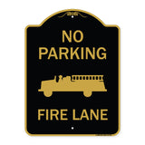 No Parking Fire Lane (Fire Truck Symbol)