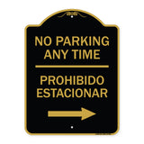 No Parking Anytime Prohibido Estacionar (With Right Arrow)