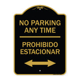 No Parking Anytime Prohibido Estacionar (With Bidirectional Arrow)