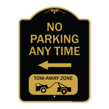 No Parking Anytime Tow-Away Zone with Left Arrow