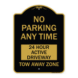 No Parking Anytime 24 Hour Active Driveway Tow Away Zone