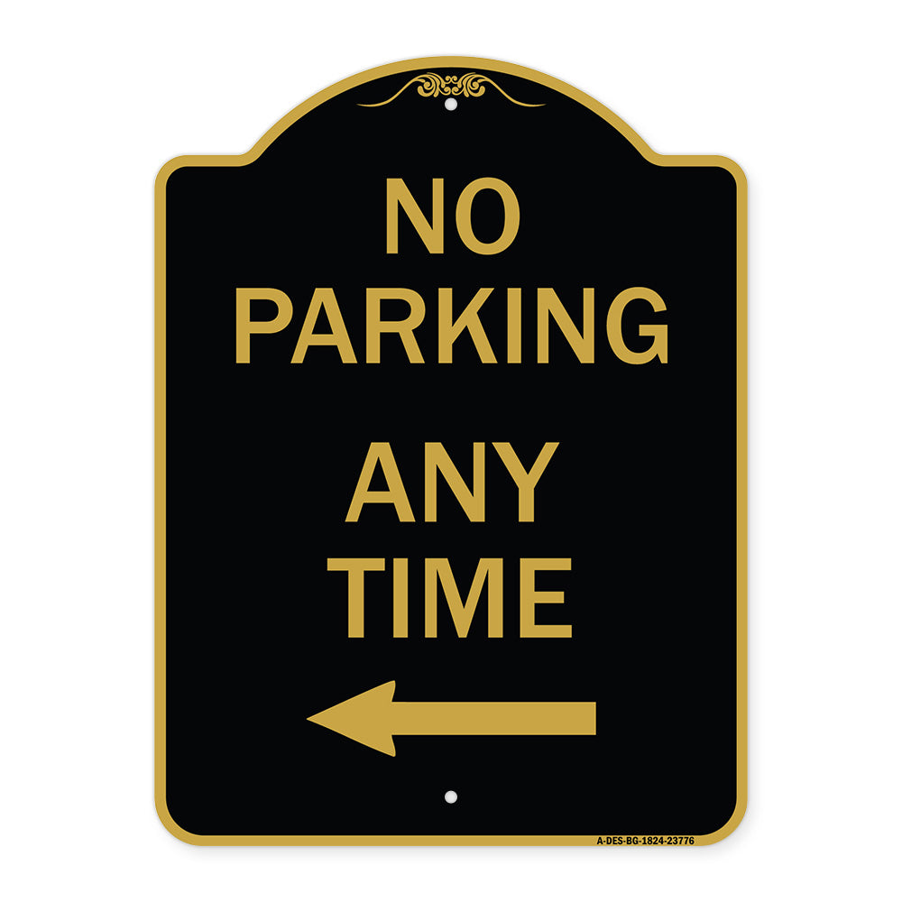 No Parking Anytime with Left Arrow