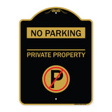 No Parking - Private Property (With No Parking Symbol)