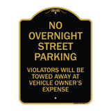 No Overnight Street Parking Violators Will Be Towed Away at Vehicle Owner's Expense