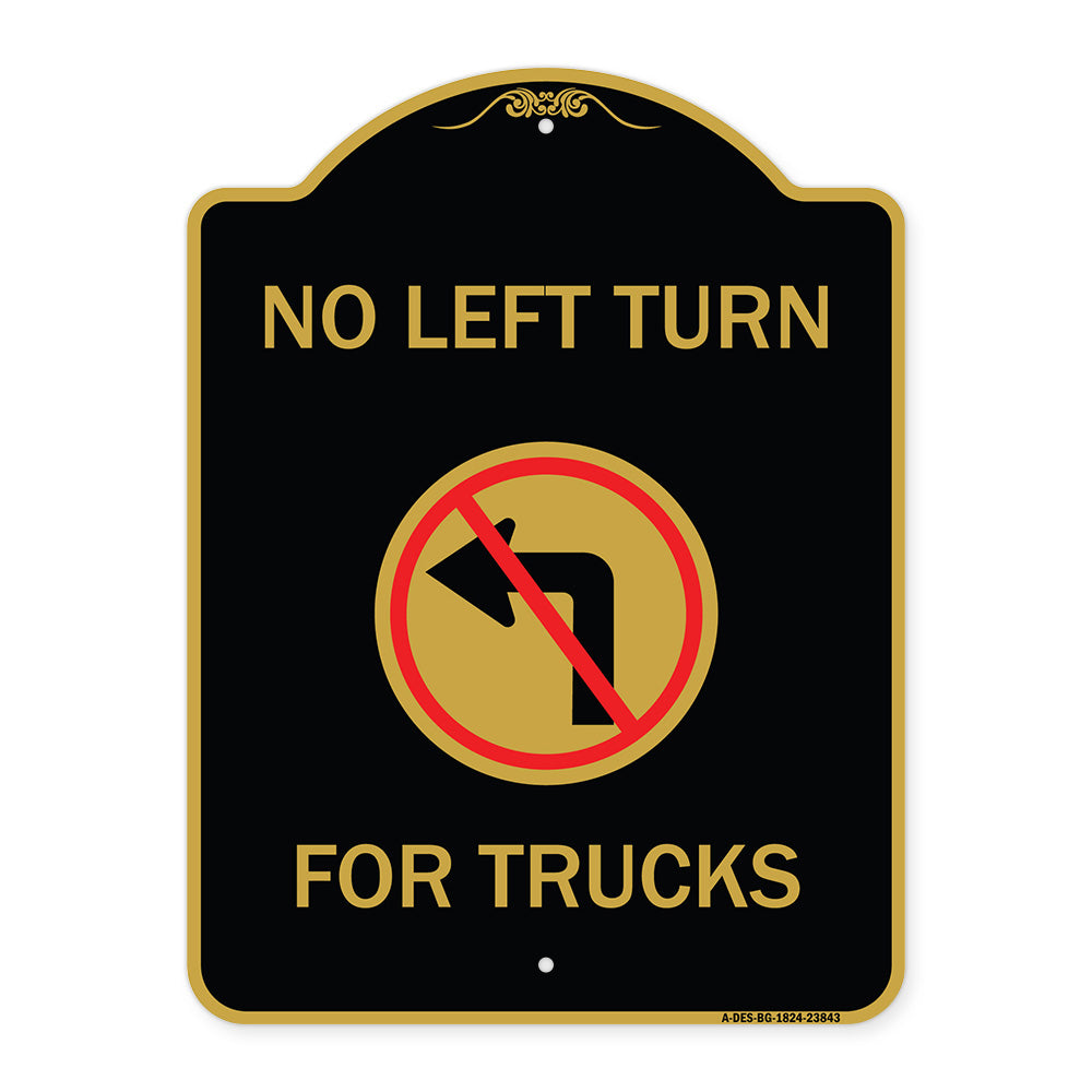 No Left Turn for Trucks with Graphic