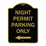 Night Permit Parking Only (With Left Arrow)